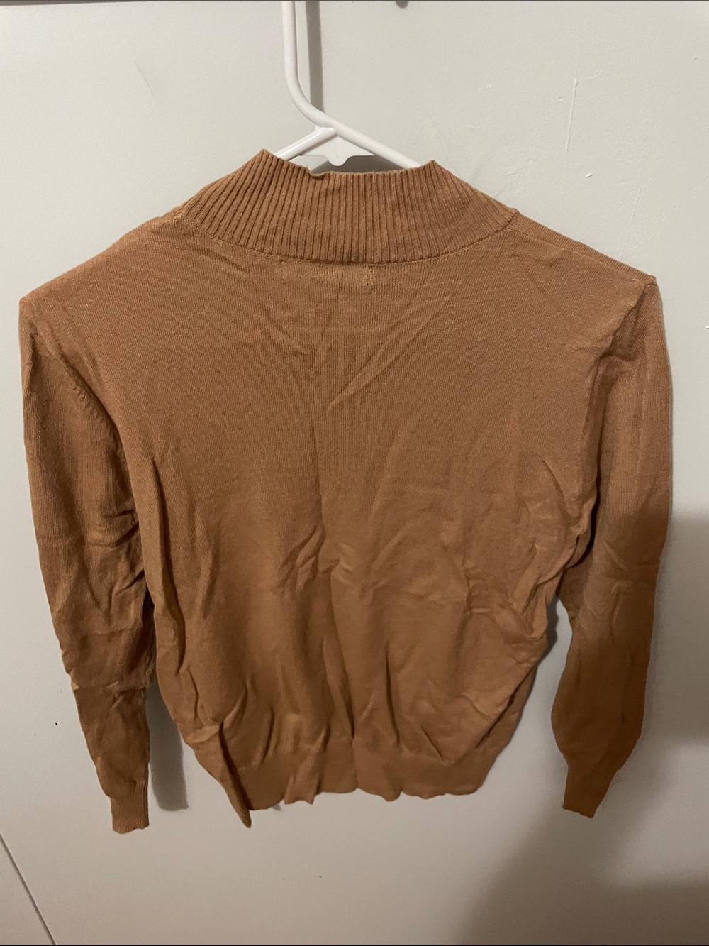 Love Tree Camel Ribbed Mock Neck Sweater - Picture 3 of 3